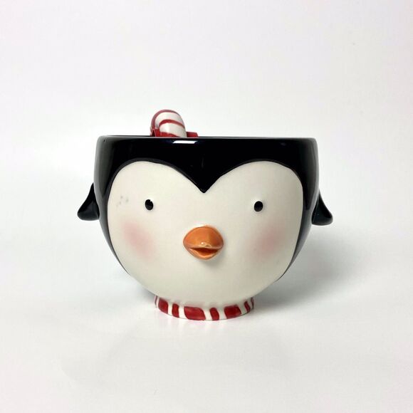 Hallmark 2007 Colorful Ceramic Penguin Shaped Bowl Dish Holiday Hosting Hostess - Picture 1 of 13
